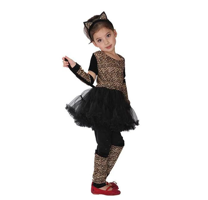 [¡Cupón de 50 yenes!] Cosplay de Halloween para niños Disfraz de gato negro, leopardo, estampado de leopardo, disfraz de gato, orejas de gato, disfraz de orejas de gato, disfraz, fiesta de Halloween, niños, disfraz de bruja para niños, disfraz, disfraz, entretenimiento, evento para niñas ¿Traje? ¿Ocultar? Transformación — vista 2
