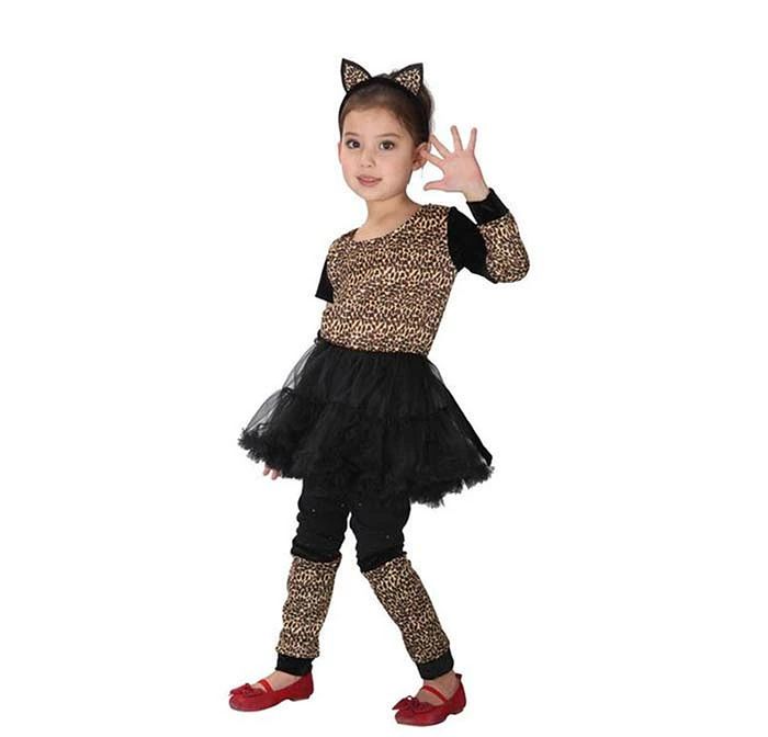 [¡Cupón de 50 yenes!] Cosplay de Halloween para niños Disfraz de gato negro, leopardo, estampado de leopardo, disfraz de gato, orejas de gato, disfraz de orejas de gato, disfraz, fiesta de Halloween, niños, disfraz de bruja para niños, disfraz, disfraz, entretenimiento, evento para niñas ¿Traje? ¿Ocultar? Transformación — vista 3