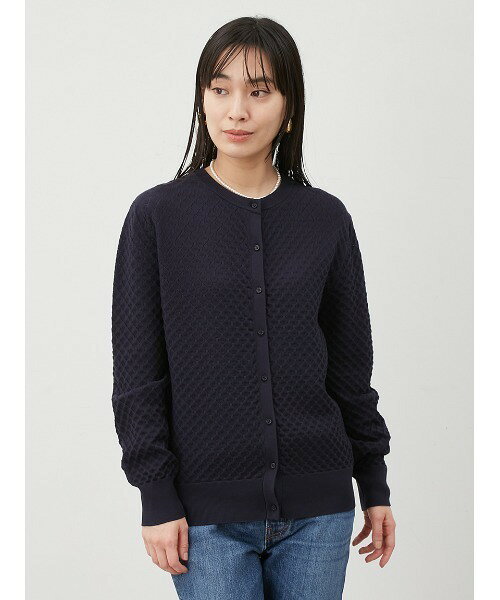 【新品未使用】Mila Owen ミラオーウェン セットアップ対応 クロシェアンサンブルニットカーデ レディース ネイビー makasell-10000019 マカセル楽天市場店 サンプル画像2