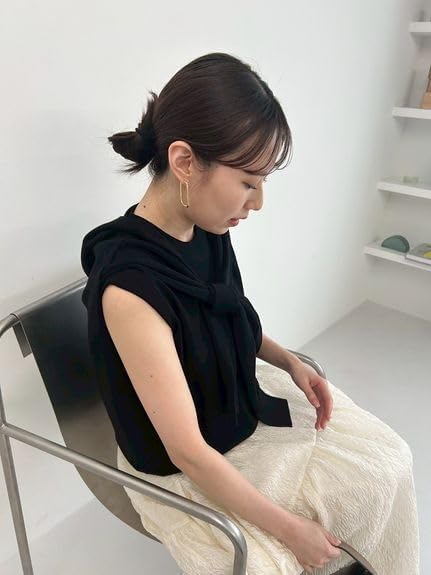 【新品未使用】Mila Owen(ミラオーウェン) ノットディテールノースリニットトップス レディース ライトベージュ/ブラック makasell-10001396 マカセル楽天市場店 サンプル画像3