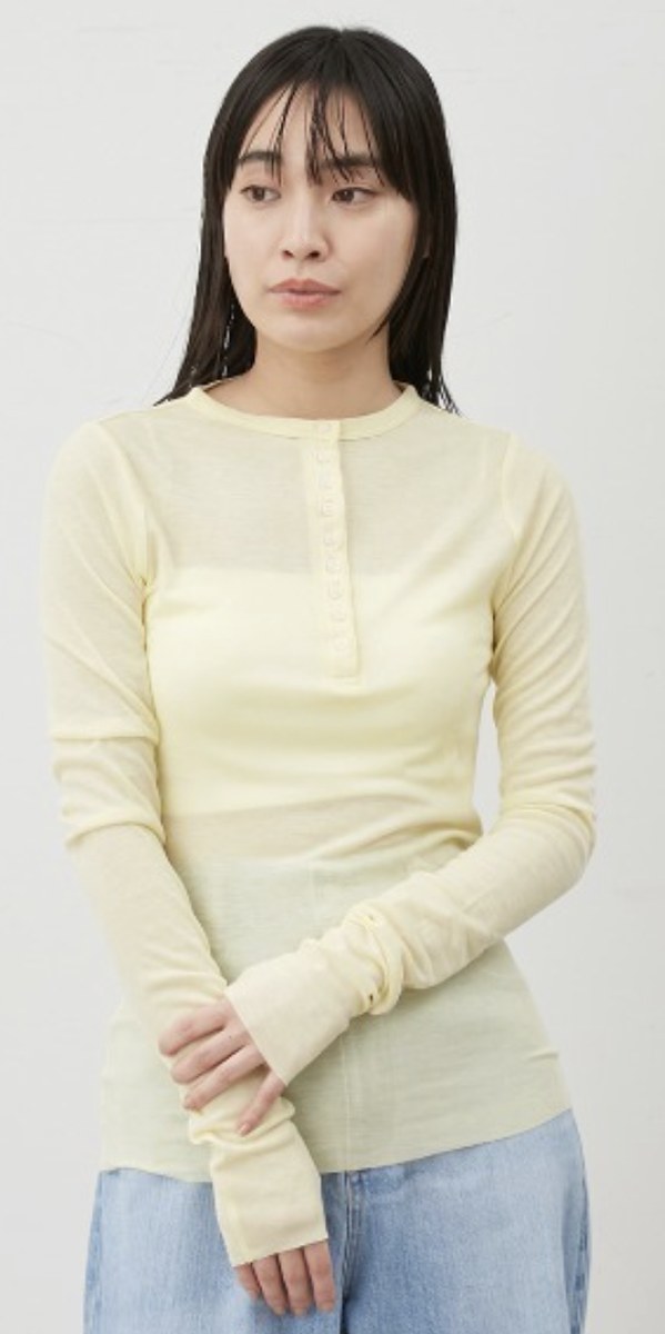 【新品未使用】Mila Owen ミラオーウェン ウール混ヘンリーネック シアーロンT レディース ホワイト/イエロー makasell-10000014 マカセル楽天市場店 パッケージ画像