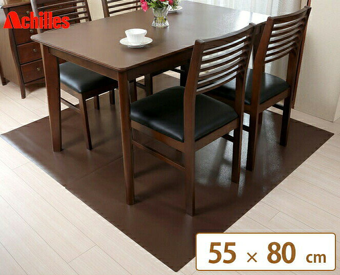 ダイニングマット 55×80cm 本革調 マット 日本 ホワイト フロア インテリア ブラウン 国産 床 日本製 ラグ カーペット シンプル 傷 保護 おしゃれ シート ナチュラル モダン 足元 白 オシャレ 高品質