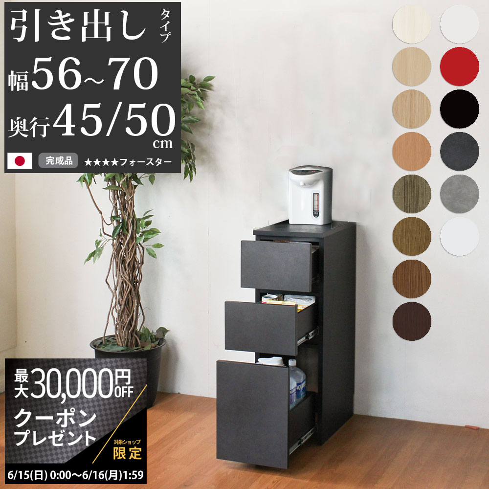 【最大3万円クーポン配布中】キッチン 隙間収納 スリム 隙間家具 完成品 引き出しロータイプ セミオ