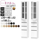 すきまくん 本棚 完成品 組立不要 ブック ハイタイプ 上ポリカ下引出し 幅30-40×奥行32×高さ180.2cm BSD-AHL AHR_ セミオーダー