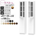 本棚 扉付 完成品 組立不要 すきまくん ハイタイプ 上ポリカ下扉 幅41-55×奥行32×高さ180.2cm BSD-ATL ATR_ セミオーダー