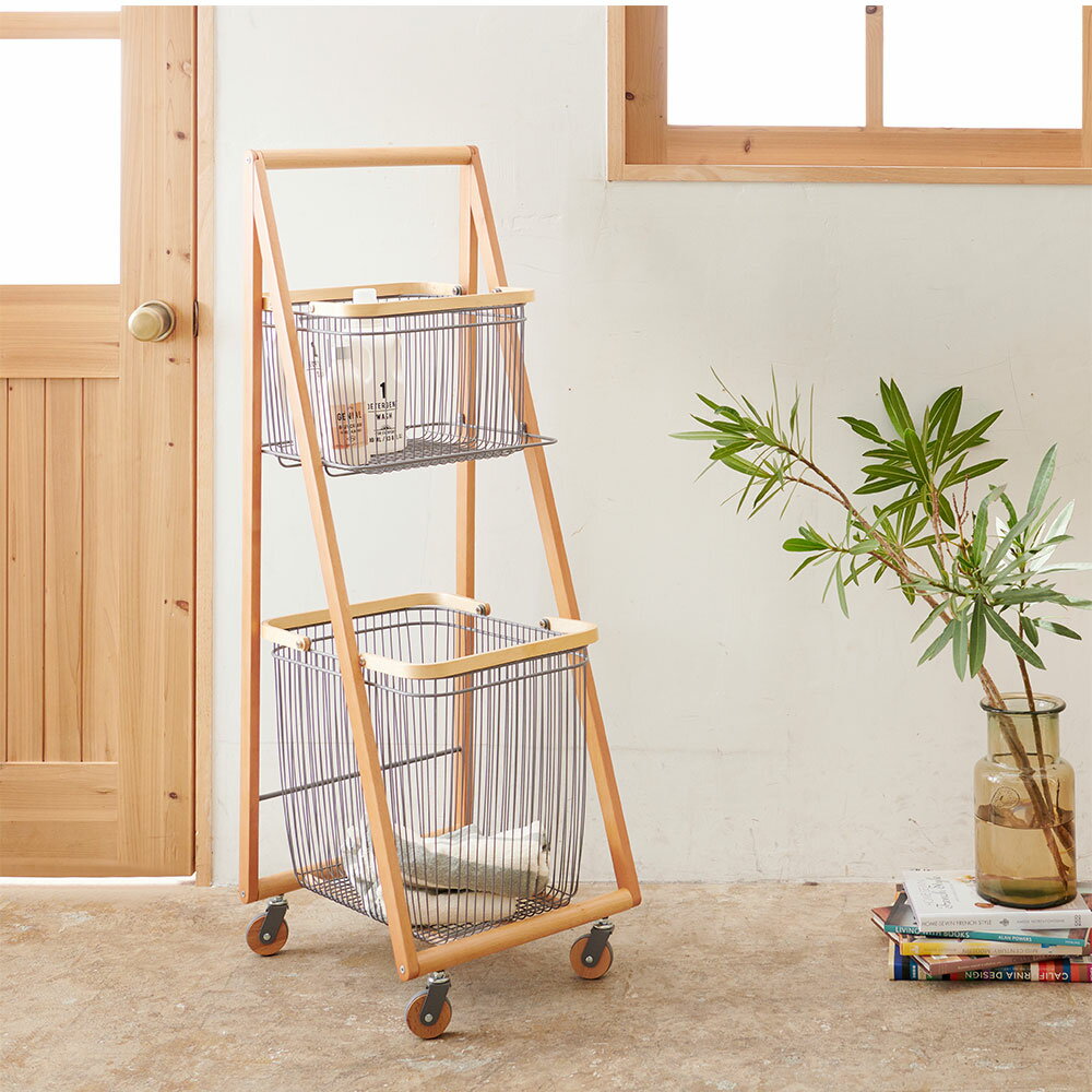 マッシュ Mash リヴ キャリーバスケットワゴンL 幅38.5×奥行45.5×高さ118.5cm LIV-CL2 北欧 新生活