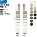 すきまくん スリム SSD すき間 収納家具 幅 セミオーダー 板扉キャビネット スライド棚付きタイプ 幅31-45×奥行42×高さ180.2cm SSD TS...