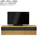 テレビ台 タモ天然木ルーバー 幅180 完成品 幅180×奥行43.5×高さ44.8cm フロントガラス付き テレビボード(3)