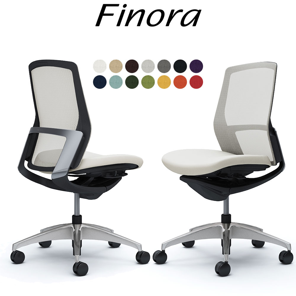 【3/25 2人に1人最大100％ポイントバック】オカムラ フィノラ オフィスチェア C733BR ミドルバック ボディ:ブラック 脚:ポリッシュ 座:クッション パネル:メッキ 肘なし Finora okamura_ 岡村製作所 椅子 イス チェア 国産 日本製 完成品 ジウジアーロ・デザイン GIUGIARO_