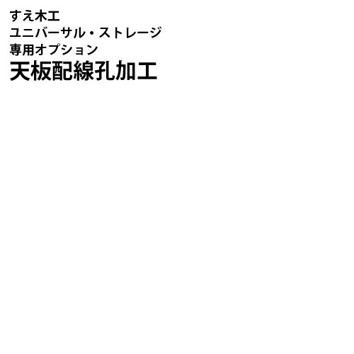 すえ木工 Universal Storage 壁面収納 特注加工 オプション 天板配線孔加工 新生活