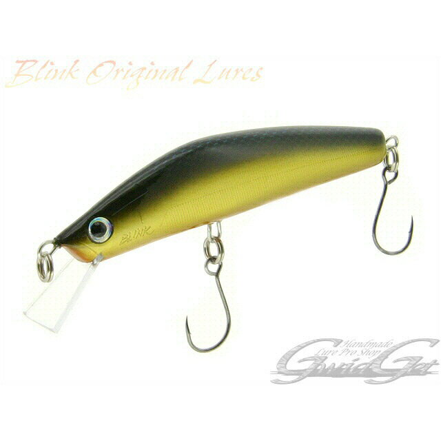 【マラソン開始4時間限定P3倍】[BLINK ORIGINAL LURES(ブリンク)] フローティングミノー BLINK70 黒金オレンジベリー バルサ製ハンドメイドミノー