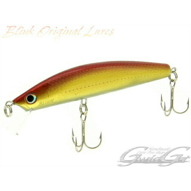 BLINK ORIGINAL LURES(ブリンク) フローティングミノー BLINK90 赤金 バルサ製ハンドメイドミノー