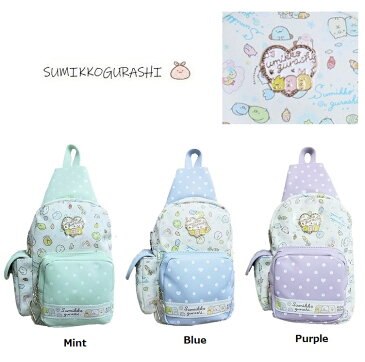 【すみっこぐらし ボディーバッグ キッズ ジュニア ボディバッグ 子供用バッグ ワンショルダー ワンショルダーリュック】すみっコぐらし合皮レース付ボディバッグ