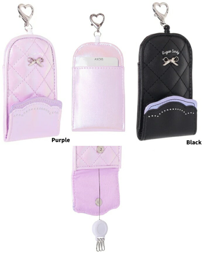 【Coboca+パール合皮リボンプレートリールキーケース　ランドセル キーケース キーホルダー キーチェー..