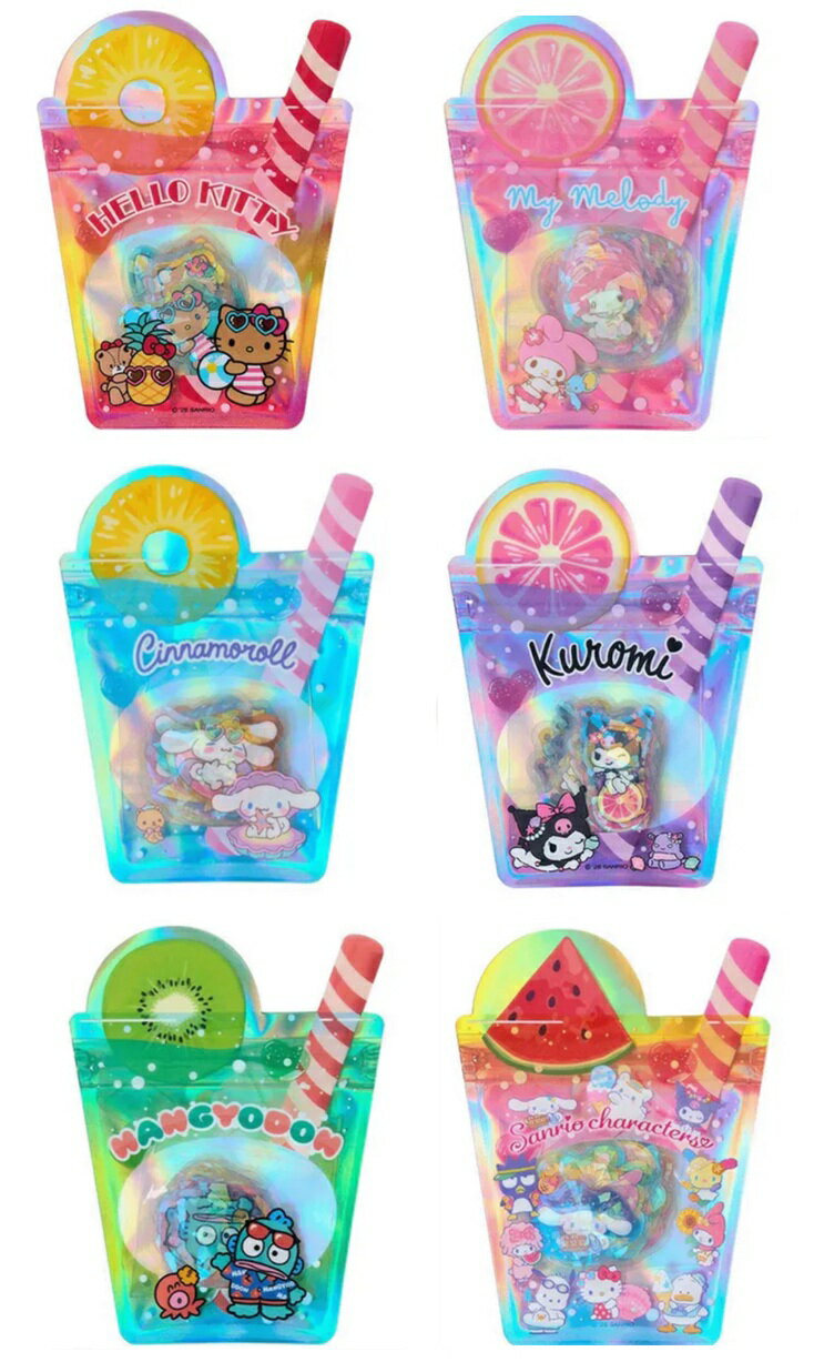 樂天商城 - サンリオ　シール　ドリンクシール　 オーロラホログラム加工 　オーロラシール　デコシール　フレークシール　キラキラシール　 夏シール