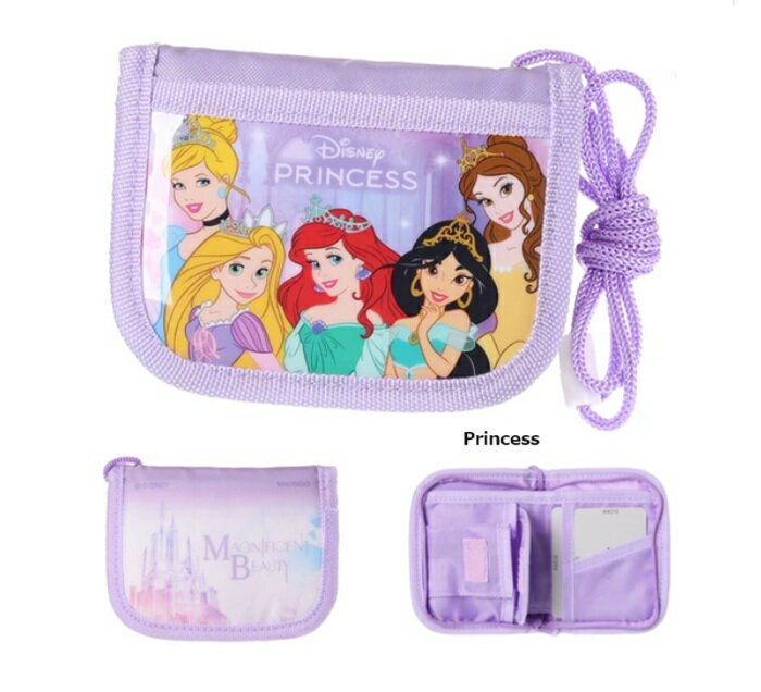 AX【 ディズニープリンセス　ラウンドファスナーウォレット　 RFウォレット　子供財布　キッズ財布　ラウンド財布　 ストラップ付き財布 お財布　財布】 ディズニープリンセスラウンドファスナーウォレット