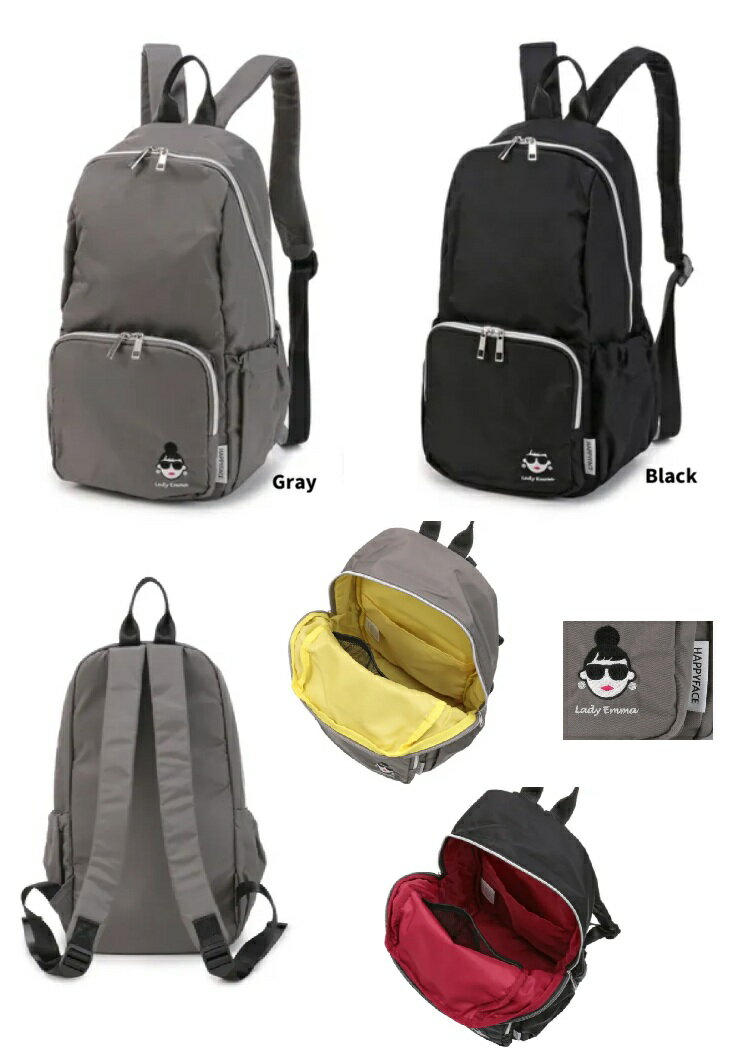 樂天商城 - HAPPY FACE　レディ・エマ 刺繍　リュックサック　 リュック　ハッピーフェイス　デイパック　ママバッグ　通勤通学 撥水】HAPPY FACEレディ・エマ 刺繍リュックサック