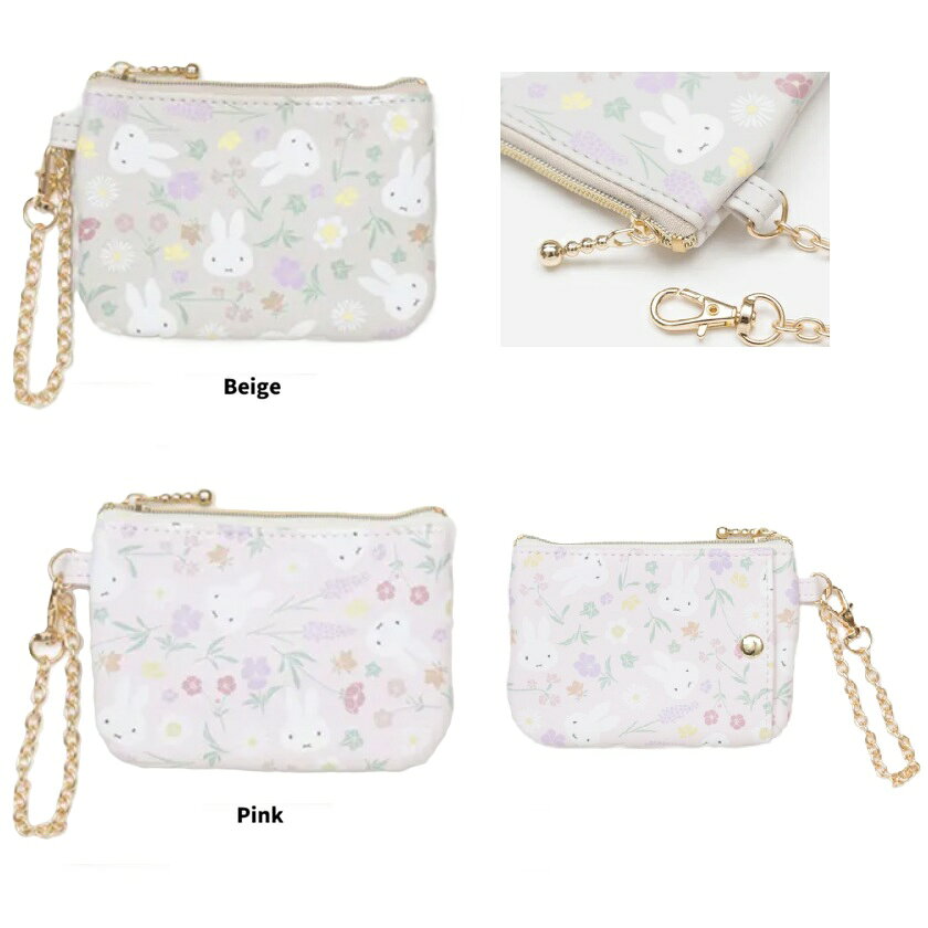 樂天商城 - ミッフィー パスケース 　パスケース　定期入れ　カード入れ　免許入れ　会員証入れ　ICカードケース 】ミッフィー フローラルパターン コイン＆パスケース