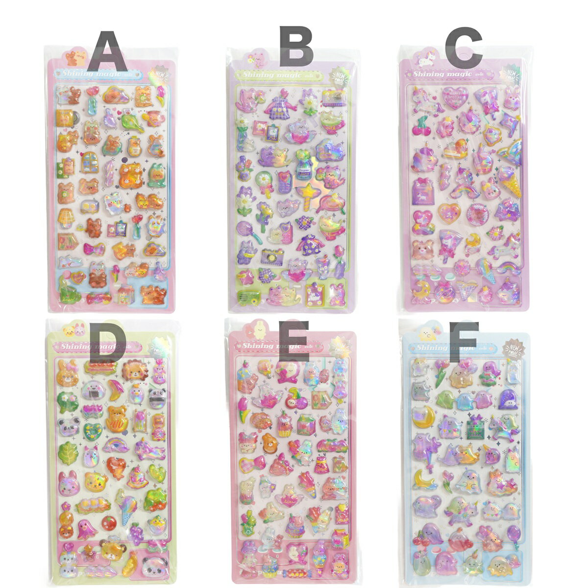 樂天商城 - ぷくぷくシール　ジェリーシール　 シール　11-A014　デコシール 　透明シール　クリアシール　ぷっくりシール