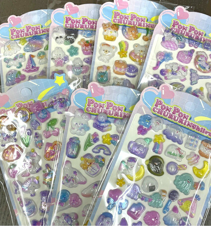 樂天商城 - ぷくぷくシール　ジェリーシール　 シール　11-A022　デコシール 　透明シール　クリアシール　ぷっくりシール　立体シール　ドロップシール