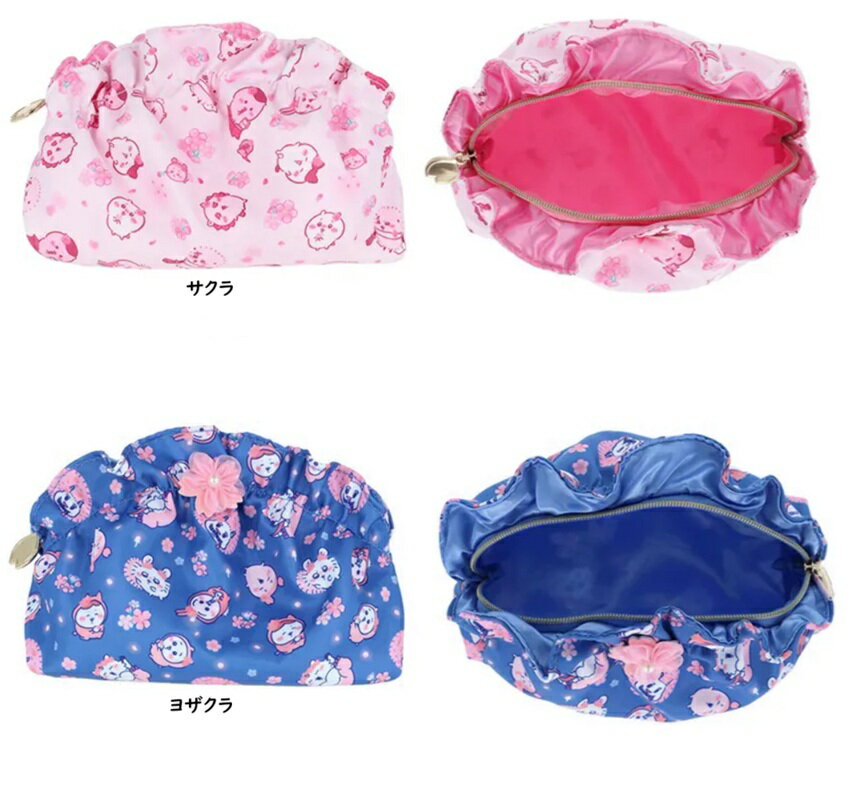 樂天商城 - ちいかわ フリルペンケース Sakura Pink サクラ　ペンポーチ　コスメポーチ　ポーチ　ボストンポーチ　化粧ポーチ　筆箱