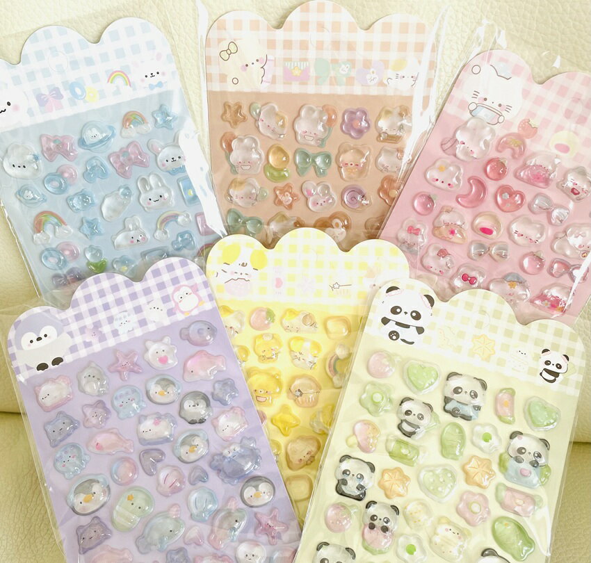 Rakuten - パステルカラー　ぷくぷくシール　ぷっくりシール　立体シール　　ジェリーシール　 シール　　デコシール 　透明シール　クリアシール　ぷっくりシール　ドロップシール　　　88932