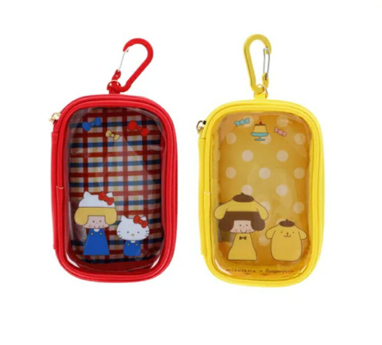 樂天商城 - mizutama ×サンリオキャラクターズ カラビナ付きマルチケース　コレクションポーチ　推しポーチ　コスメポーチ　ミニポーチ　クリアポーチ　ポーチ　サンスター文具