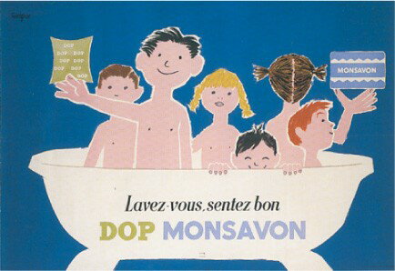 ポスター サヴィニャック「モンサヴォンの石鹸 1954年」savignac