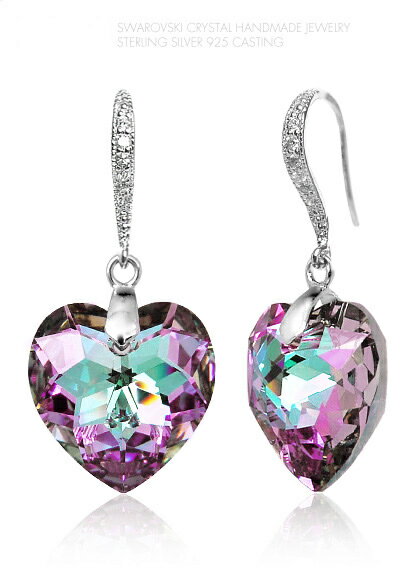 スワロフスキークリスタル/バイオレットハート・ピアス