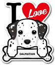 ドッグ ステッカー　DALMATIAN ダルメシアン I LOVE ステッカー PET-032