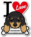 ドッグ ステッカー　DACHSHUND ダックスフンド I LOVE ステッカー PET-031