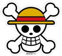 【麦わらドクロ】ONE PIECE(ワンピース)Xパンソンワークスステッカー/OPS-64