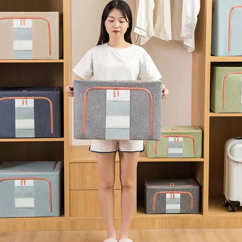 衣類収納袋 収納ボックス 6色選べる 2個セット 66L 収納ボックス 衣類収ケース 窓付き 布団収納袋 不織布 通気性 消臭 折りたたみ ほこり除け 展開 おしゃれ 衣装ケース 洋服 衣替え 衣類収納袋 布 フタ 整理 整頓 掃除 収納 省スペース 大人気
