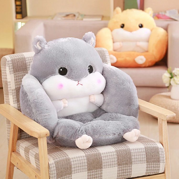 背もたれクッション ハムスター 55×45×40cm 大きいサイズ 座椅子 縫い包み 疲れにくい ふわうわ 可愛い座布団/座椅子兼用 オフィス 添い寝枕 特大 ストレス解消 クッション お誕生日 プレゼント 送料無料