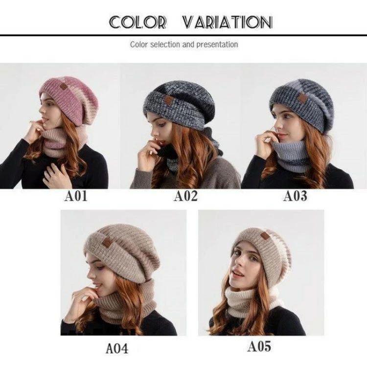 新生活 2点セット 帽子 レディース ニット帽 ネックウォーマー 裏起毛 小顔効果 防寒対策 キャップ 秋 冬 暖かい ハット 紫外線 自転車 飛ばない プレゼント ギフト