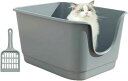 猫 トイレ 大きな猫のトイレ 猫用トイレ本体 ネコトイレ 大容量 砂 飛び散ら防止 猫 トイレ 60x47x31cm 深型 ペットトイレ 掃除簡単 脱臭抗菌 大型 大きい猫 多猫 メイン猫 大開口 スコップ付き(4)