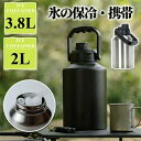 【楽天スーパーSALE】アイスコンテナ 2.0L 3.8L ウォータージャグ 小型 キャンプ用 氷入れ 水筒 タンク 保冷 大容量 真空断熱 広口 アイスペー...