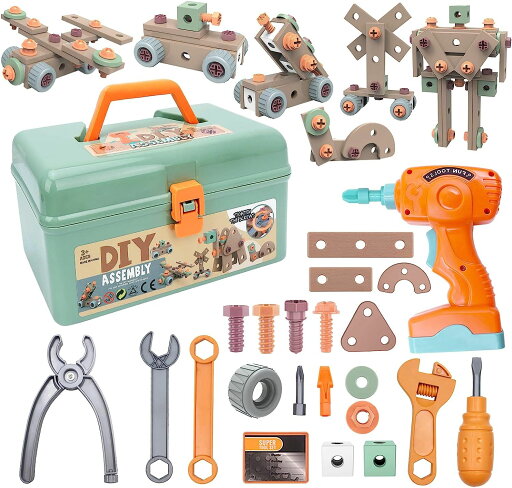 電動ドリルおもちゃ ネジ 大工さんセット 修理キット 144個セット ドリル ごっこ遊び 玩具DIY 知育玩具 ツールボックス 子供用 クリスマス 誕生日 プレゼント 工具箱/収納ボックス付き 電動ドリルおもちゃ ネジ 大工さんセット 修理キット 144個セット ドリル ごっこ遊び 玩具DIY 知育玩具 ツールボックス 子供用 クリスマス 誕生日 プレゼント 工具箱/収納ボックス付き