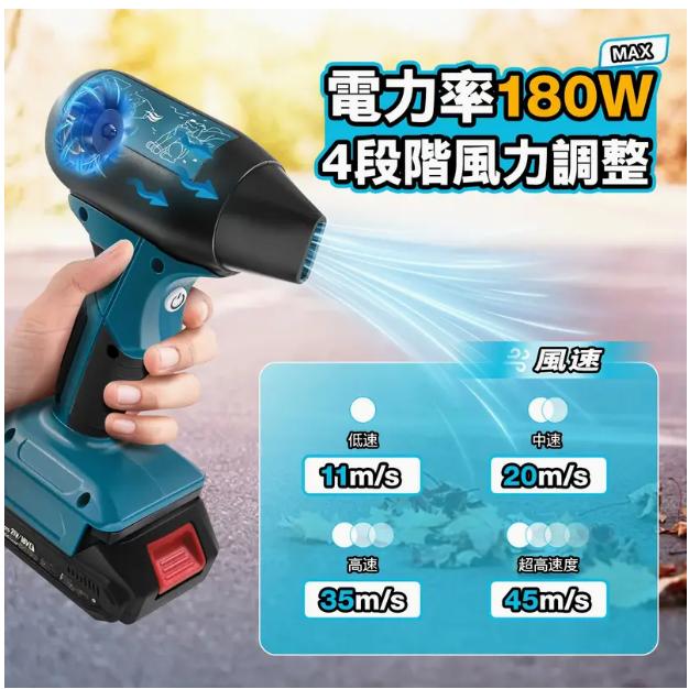 エアダスター 電動 ブロワー 洗車 最強 180W 高効率 130000RPM 4段階風力調整 バッテリー付き マキタ18V/21V互換バッテリー対応 電動エアダスター 小型