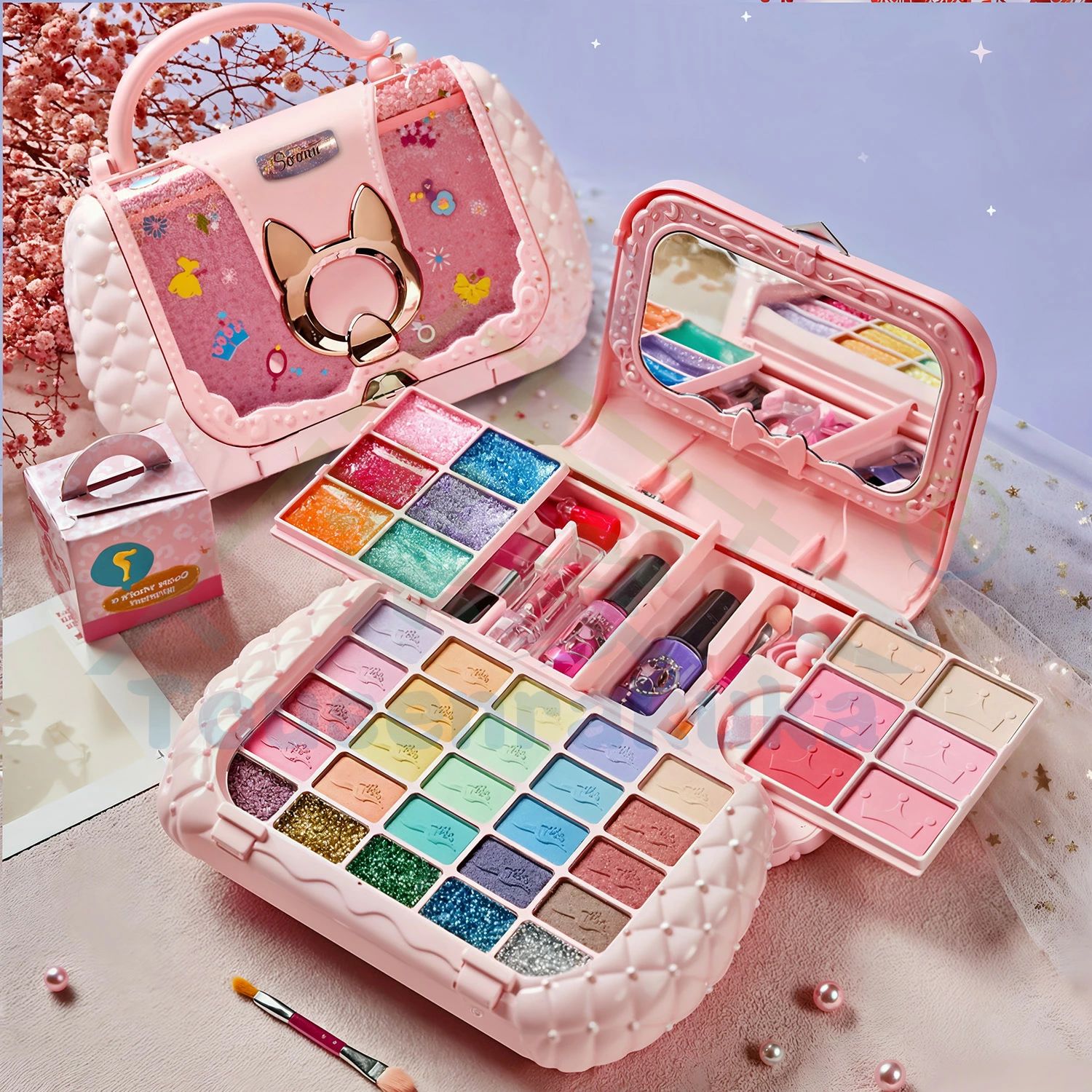 【楽天スーパーSALE】[動画あり ラッピング対応] 子供用 メイクセット キッズ コスメセット ごっこ遊び キッズコスメセット ままごと 化粧品おもちゃ メイクアップセット 化粧品おもちゃセット 水溶性化粧品 クリスマス お誕生日プレゼント 安全 無