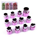 クッキー 型 抜き型 クッキー 型抜き お弁当 キャラ弁 グッズ のりパンチ 果物 野菜カッター 星 おにぎり 型 12個セット 保護キャップ付き 傷防止(パー...