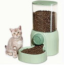 自動給餌器、猫用ケージアタッチメント、透明タイプ、重力式、大容量1.2L、おやつホルダー付き、吊り下げ型、猫・犬用、食事がべたつかない、取り外し可能、家から離れる際に便利、旅行用ペット用品、グリーン