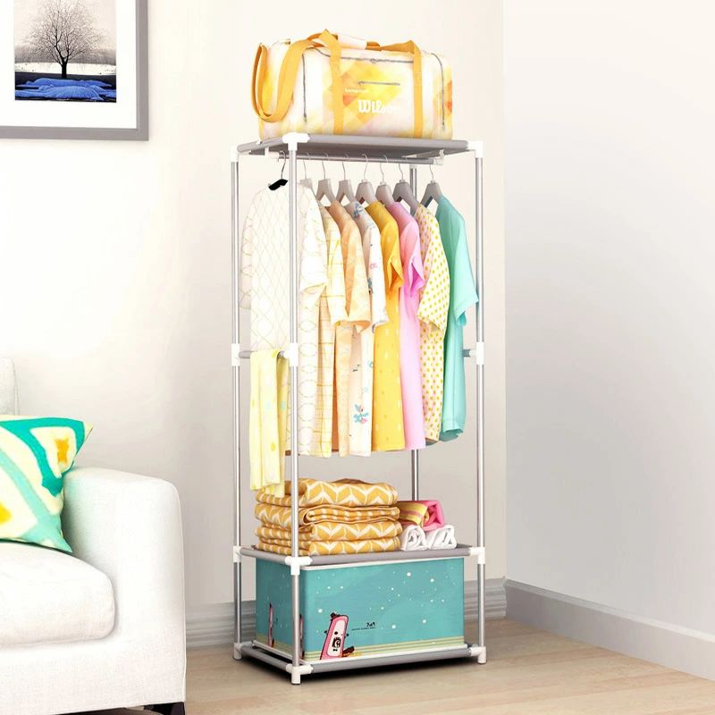 衣帽掛け 寝室用 ベッドサイドクローゼット 衣服掛け簡易収納ラック 壁際掛け物掛け収納 ハンガーラック 洋服掛け 衣類収納 省スペース 軽量型 ハンガーラック 頑丈 コンパクト 簡単組み立て シンプルな収納ラックコーナー吊り下げ