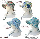 追跡メール便送料無料＆35％OFF●ロコモーションHAT（54cm・56cm)【Ocean＆Ground/オーシャン＆グラウンド】子供/キッズ/男の子/女の子/帽子/花/葉/総柄/OKOK