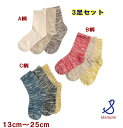 スタンプル stample 靴下【スタンプルソックスを2セットご注文でメール便送料無料!】マーブルクルーソックス3足組(13cm〜25cm) 定番 キッズ ジュニア ママ レディース 子供服 女の子 男の子 3p 滑り止め付き OKOK23070-21(4)