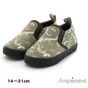 【5％OFF】●恐竜柄スリッポン（14〜21cm）【ampersand/アンパサンド】恐竜総柄 ベビー キッズ 子供靴 定番人気 プチプライス 男の子 化石 OKOK