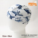 定形外郵便送料無料&40%!●サメ柄スイムキャップ(52cm〜56cm)【OCEAN&GROUND/オーシャン&グラウンド】 総柄水泳帽 お揃いスイムグッズ シ...