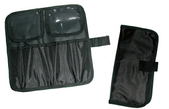 2折ブラシケース 6ポケット 汚れ防止カバー付《メール便・ネコポス対応 1〜3ヶまで同梱可能》マジックテープ シンプ…