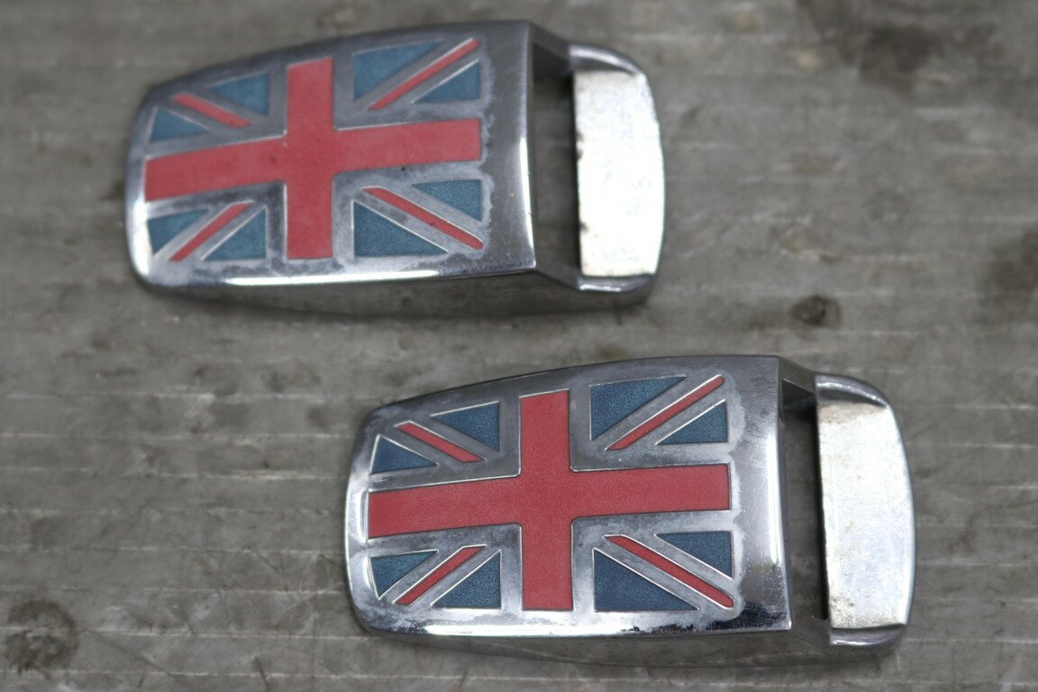 BMW ミニ クーパー(R50 RA16) 純正 破損無 ウォッシャーノズルカバー 左右セット ユニオンジャック イギリス国旗 英国旗 p060322 中古20260115