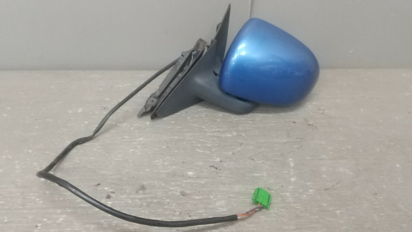 VW ニュービートル 2.0 右H 前期(9C) 純正 破損無 動作保証 左 ドアミラー 5P 5ピン ブルー系 p053041 ..